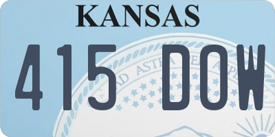 KS license plate 415DOW
