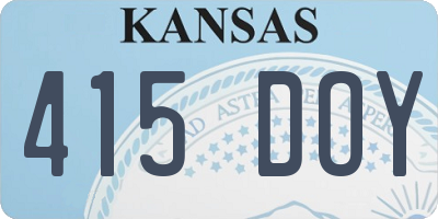 KS license plate 415DOY