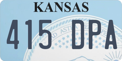 KS license plate 415DPA