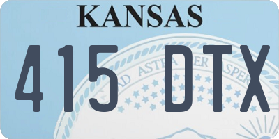 KS license plate 415DTX