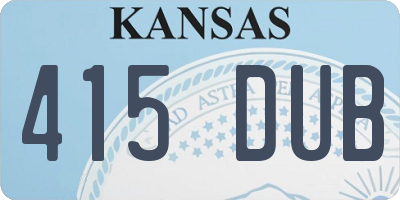 KS license plate 415DUB
