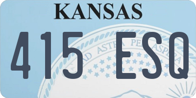 KS license plate 415ESQ