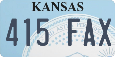 KS license plate 415FAX