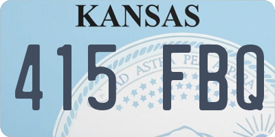 KS license plate 415FBQ