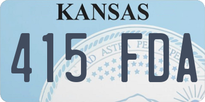 KS license plate 415FDA