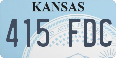 KS license plate 415FDC