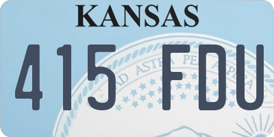 KS license plate 415FDU
