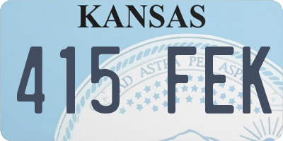 KS license plate 415FEK