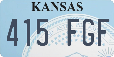 KS license plate 415FGF