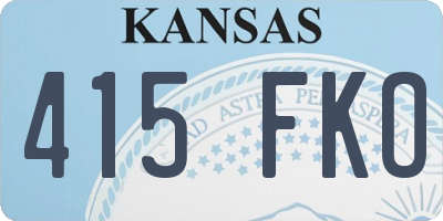 KS license plate 415FKO