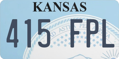 KS license plate 415FPL
