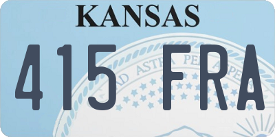 KS license plate 415FRA