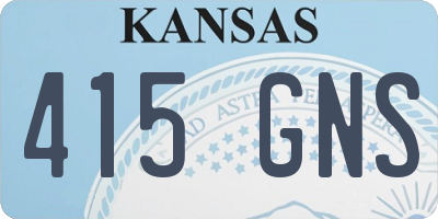 KS license plate 415GNS