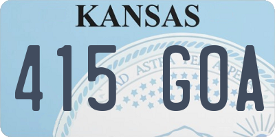 KS license plate 415GOA