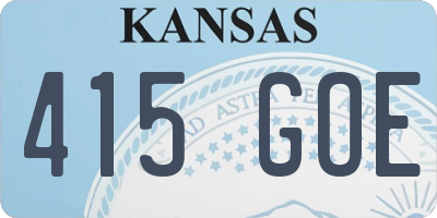 KS license plate 415GOE