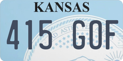 KS license plate 415GOF
