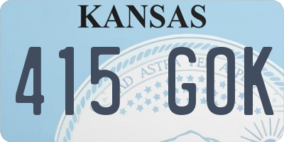 KS license plate 415GOK