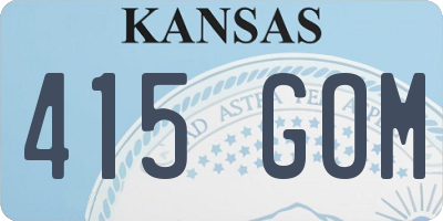 KS license plate 415GOM