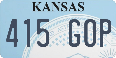 KS license plate 415GOP