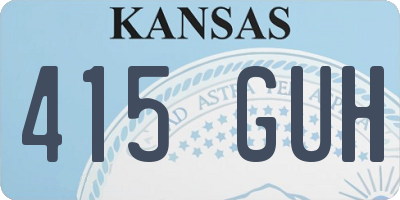KS license plate 415GUH