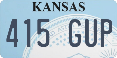 KS license plate 415GUP