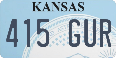 KS license plate 415GUR