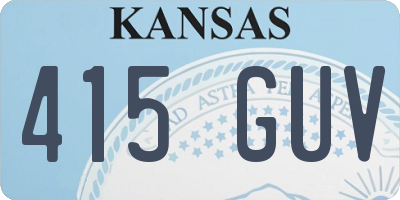 KS license plate 415GUV