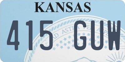 KS license plate 415GUW