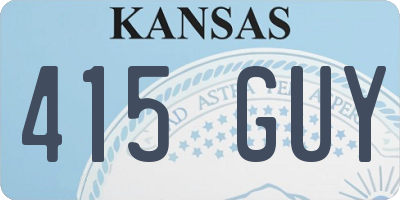 KS license plate 415GUY