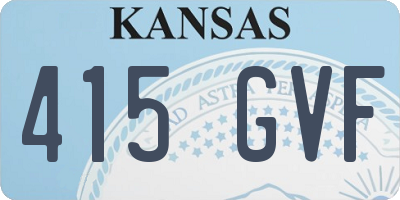KS license plate 415GVF