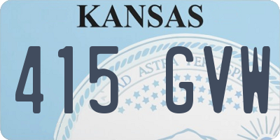 KS license plate 415GVW