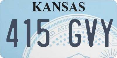 KS license plate 415GVY