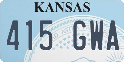 KS license plate 415GWA