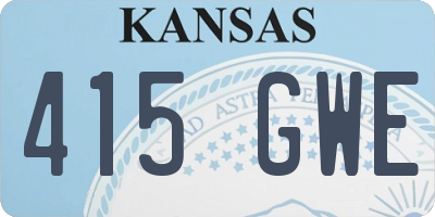 KS license plate 415GWE