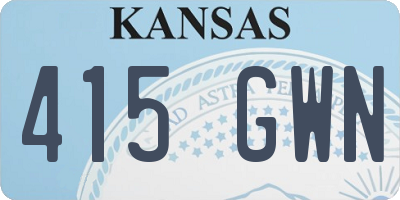 KS license plate 415GWN