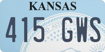 KS license plate 415GWS