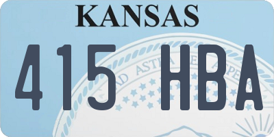KS license plate 415HBA