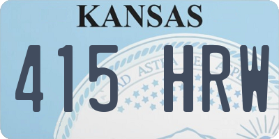 KS license plate 415HRW