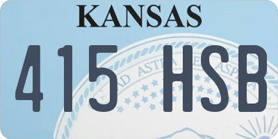 KS license plate 415HSB