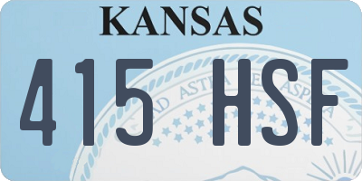 KS license plate 415HSF