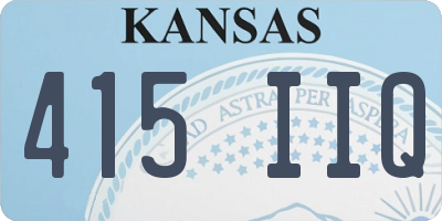 KS license plate 415IIQ