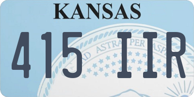 KS license plate 415IIR