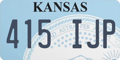 KS license plate 415IJP