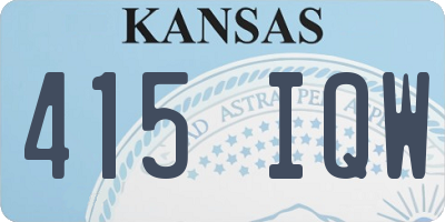 KS license plate 415IQW