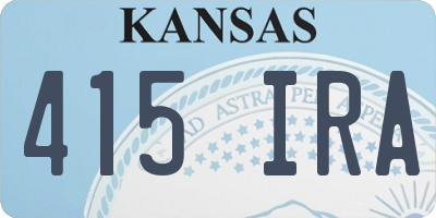 KS license plate 415IRA
