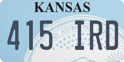 KS license plate 415IRD