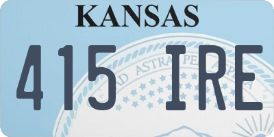 KS license plate 415IRE