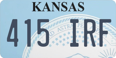 KS license plate 415IRF