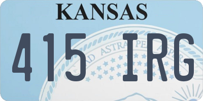 KS license plate 415IRG
