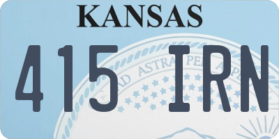 KS license plate 415IRN